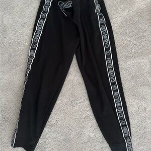 Calvin Klein Black Track Pants with White Logo